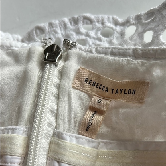 Rebecca Taylor White off shoulder eyelet Top size 0 - Picture 6 of 7